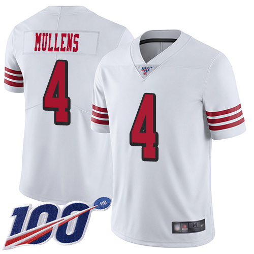 San Francisco 49ers Limited White Men Nick Mullens NFL Jersey #4 100th Season Rush Vapor Untouchable->youth nfl jersey->Youth Jersey